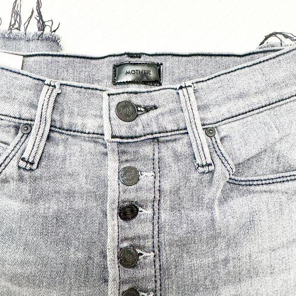 Mother The Pixie Dazzler Ankle Fray Digging Up Dirt Charcoal Denim Jeans Size 25 - Picture 5 of 10